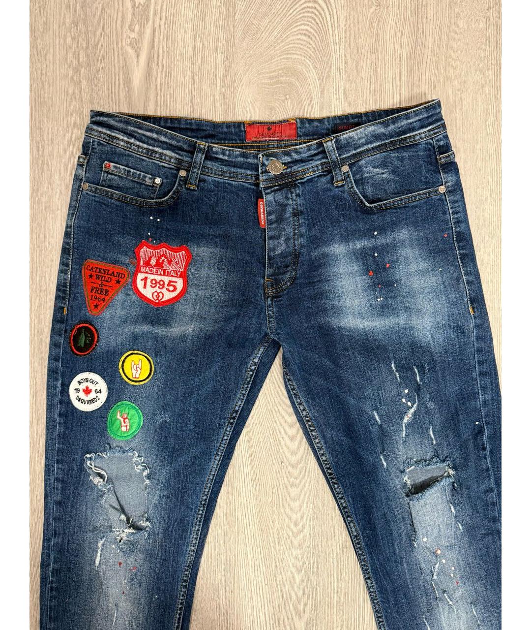 DSQUARED2 Синие хлопковые джинсы скинни, фото 2