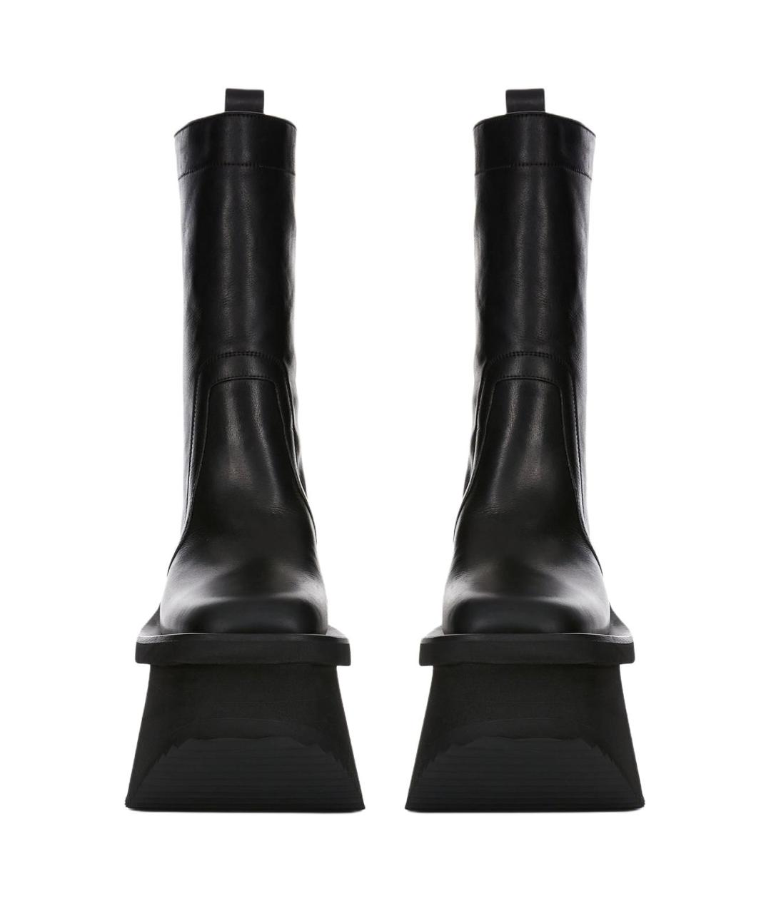 RICK OWENS Черные кожаные высокие ботинки, фото 4