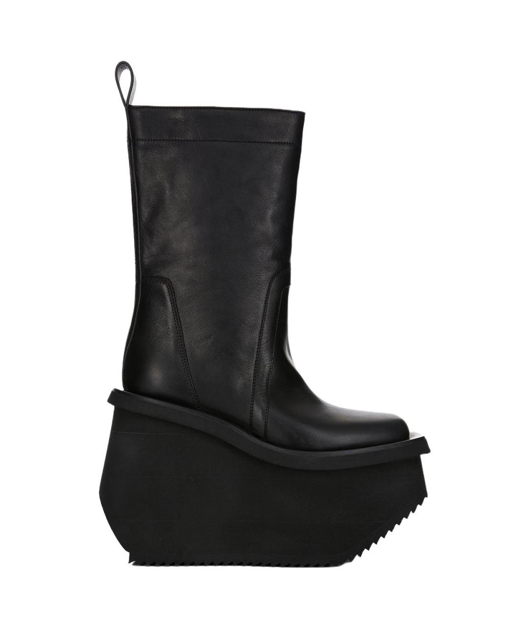 RICK OWENS Черные кожаные высокие ботинки, фото 1
