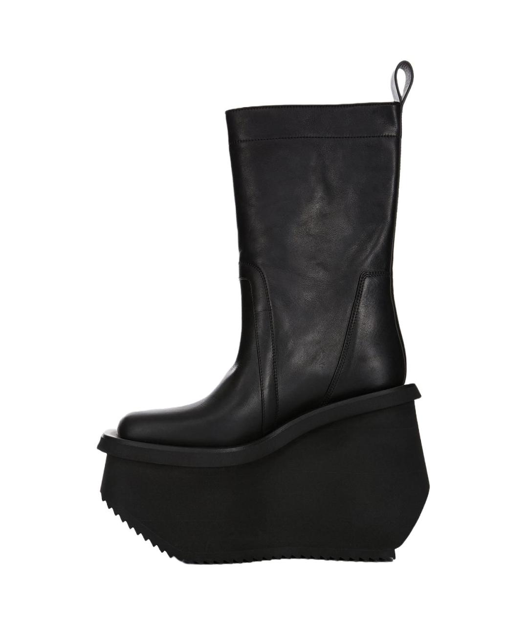 RICK OWENS Черные кожаные высокие ботинки, фото 2