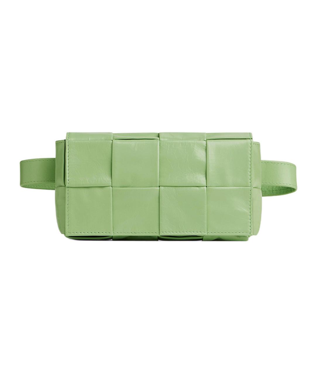 BOTTEGA VENETA Зеленая кожаная поясная сумка, фото 1