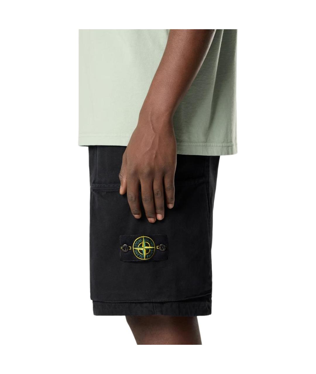 STONE ISLAND Черные шорты, фото 5