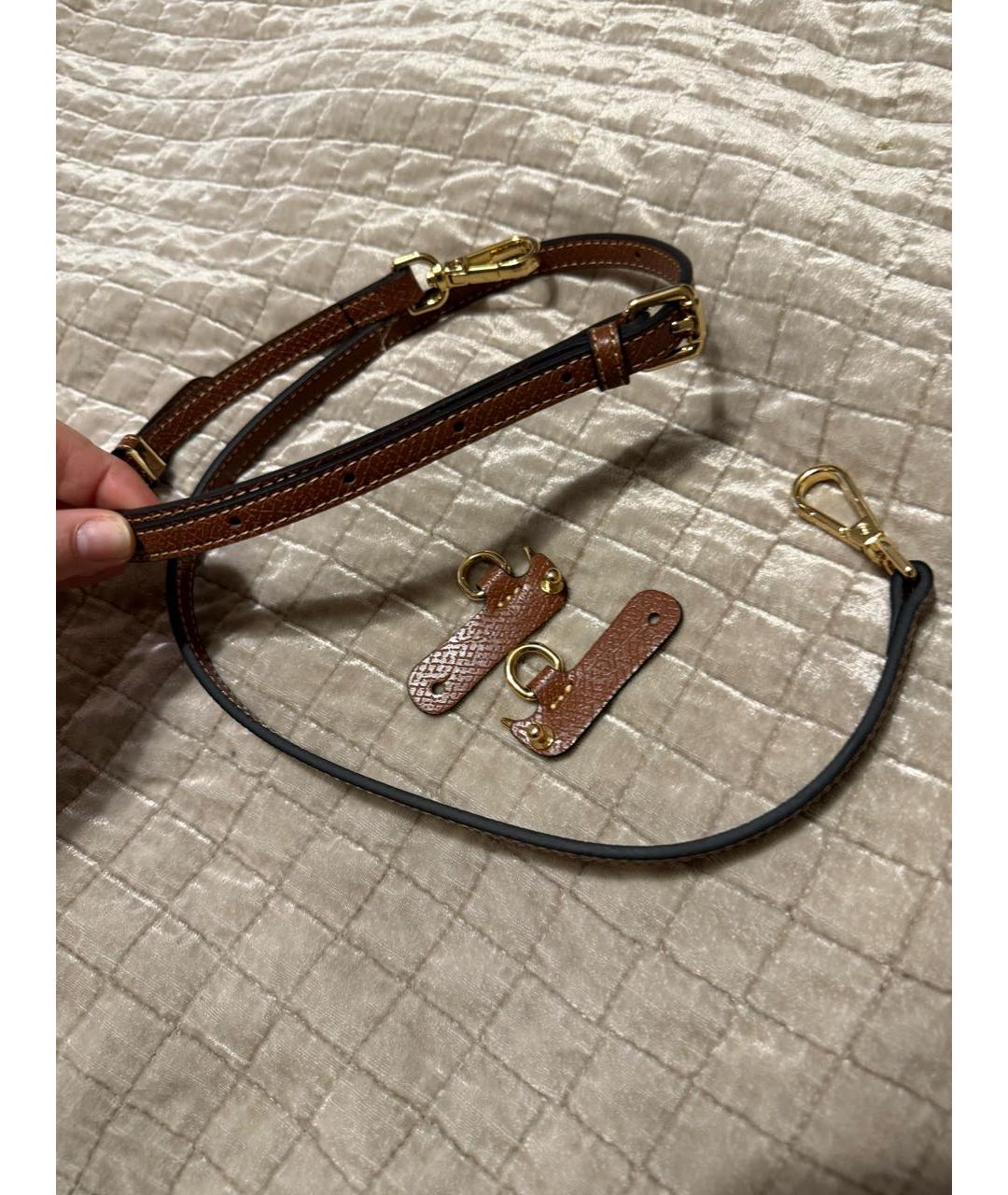 LONGCHAMP Бежевая тканевая сумка с короткими ручками, фото 7