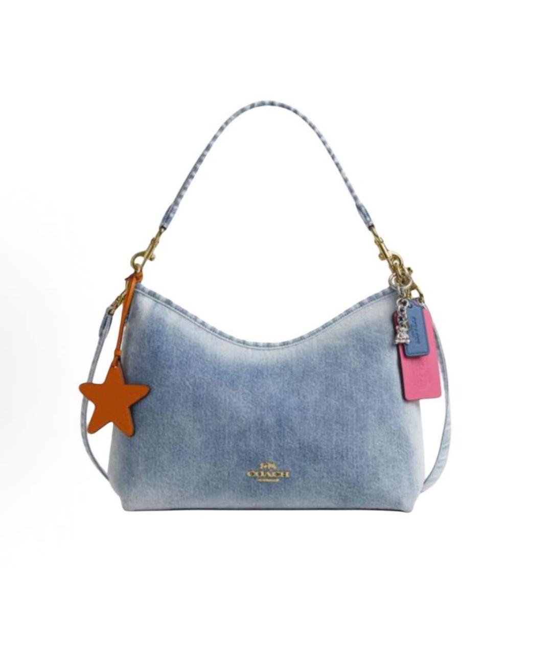 COACH Голубая деним сумка через плечо, фото 9