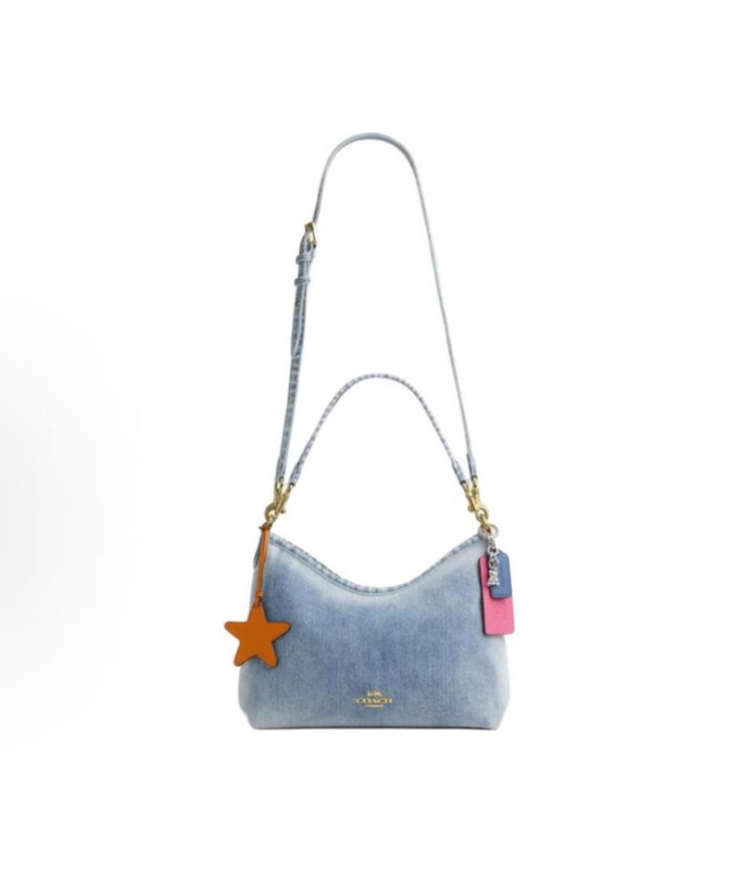 COACH Голубая деним сумка через плечо, фото 3