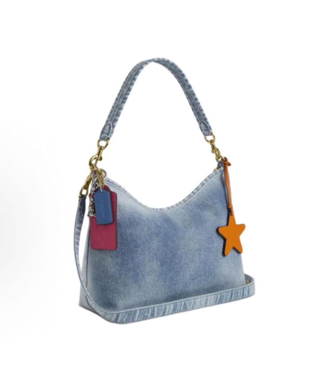 COACH Голубая деним сумка через плечо, фото 2