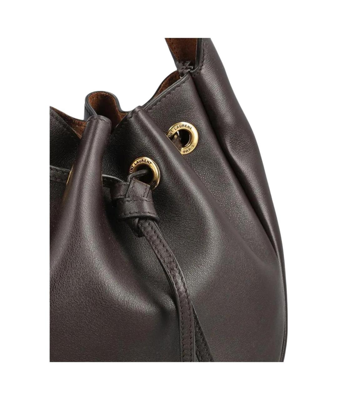 SAINT LAURENT Черная кожаная сумка через плечо, фото 5