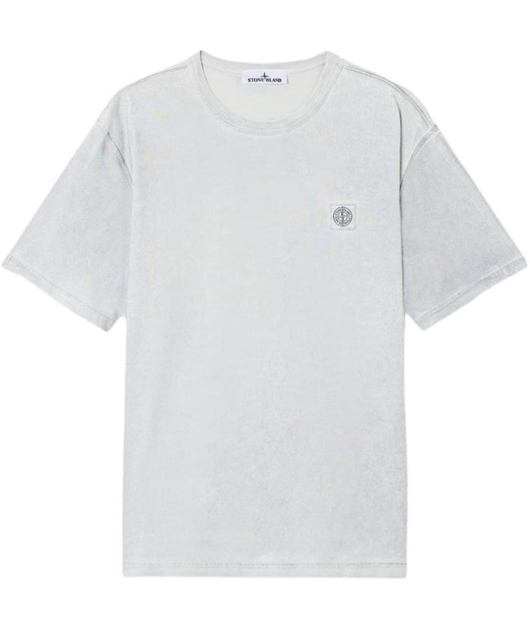 STONE ISLAND Голубая хлопковая футболка, фото 1