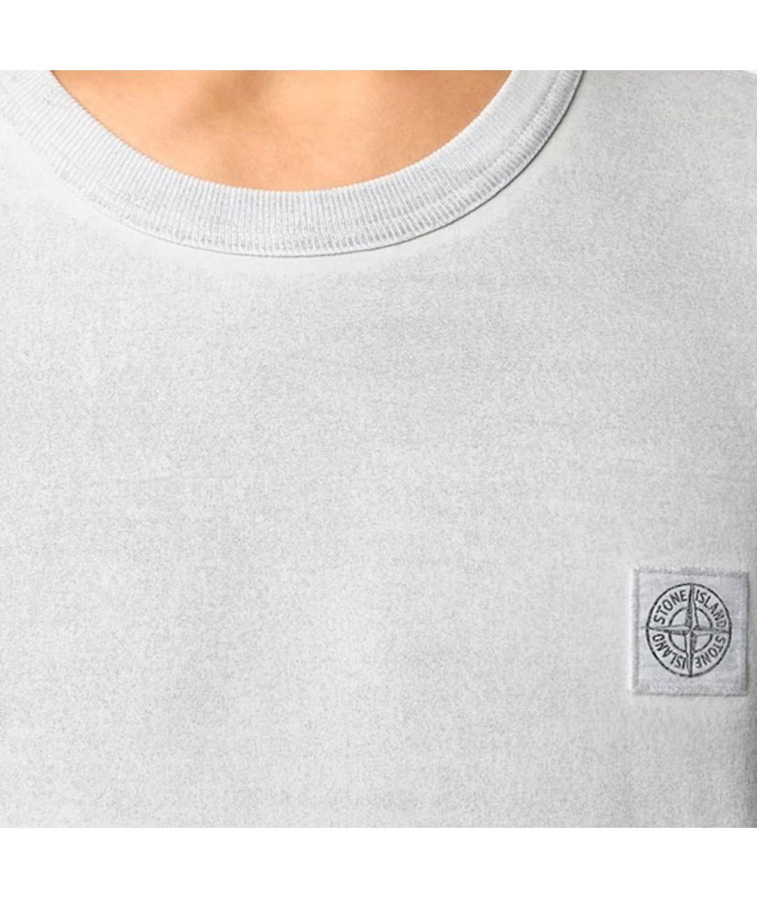 STONE ISLAND Голубая хлопковая футболка, фото 5