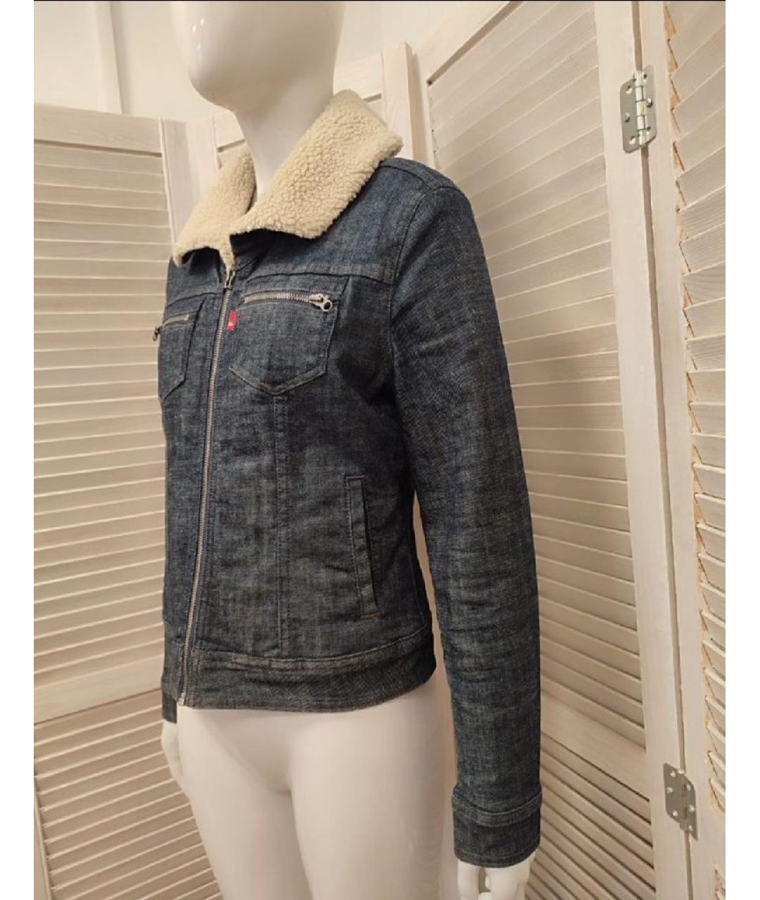 LEVI'S Темно-синяя хлопковая куртка, фото 4