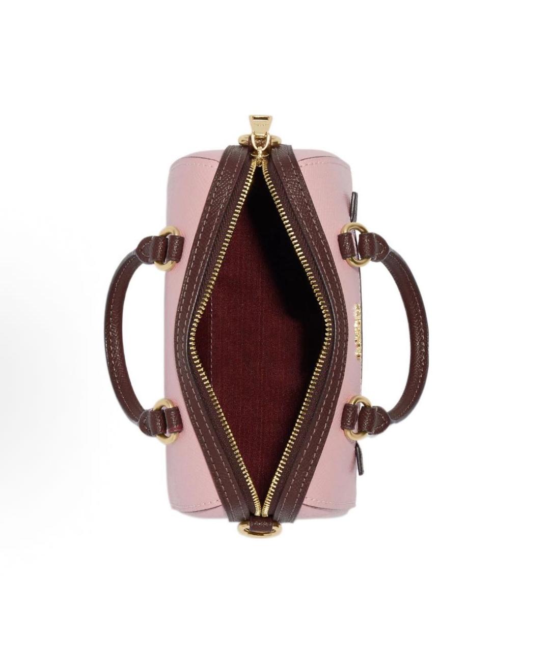 COACH Розовая кожаная сумка с короткими ручками, фото 3