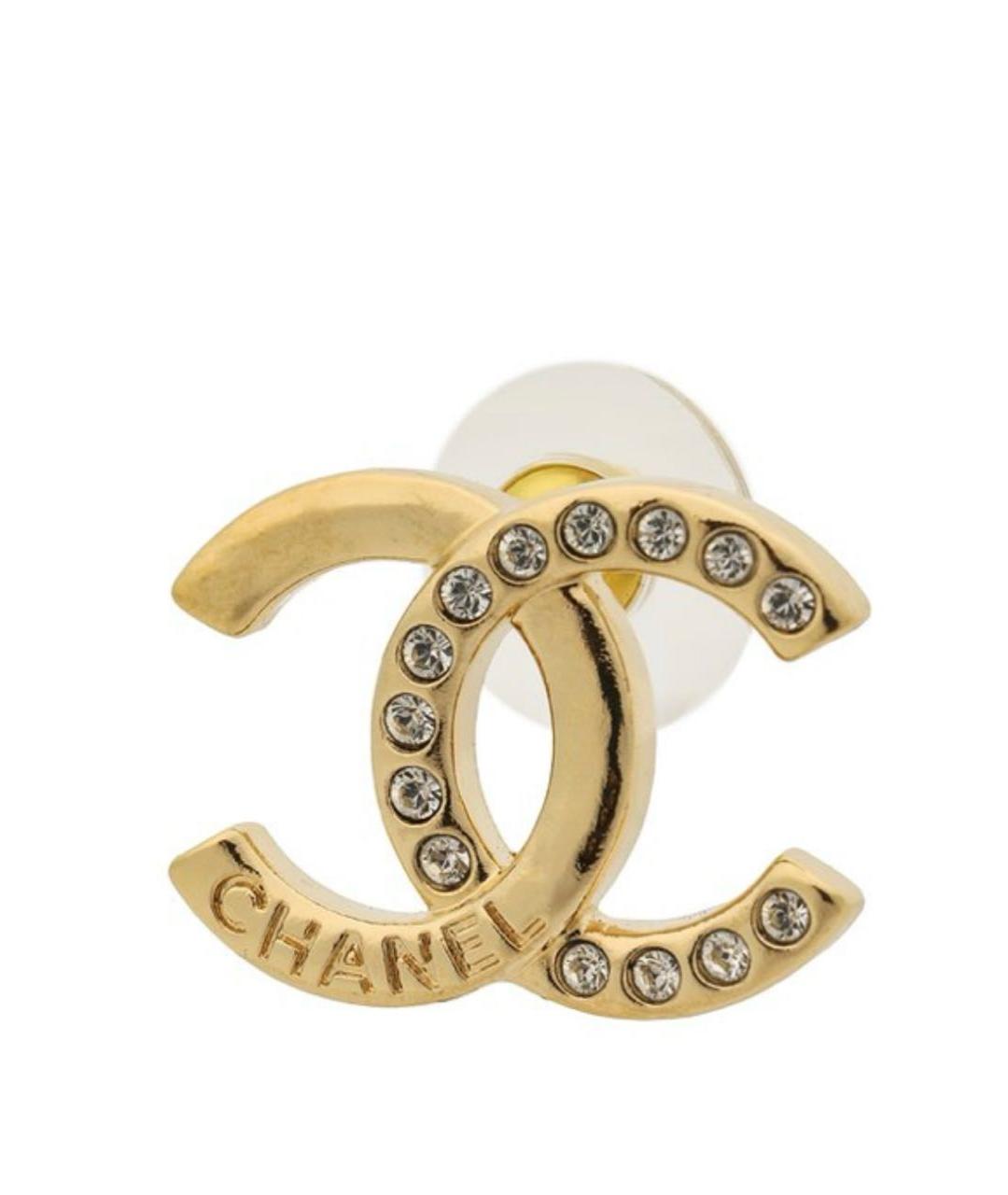 CHANEL Золотые металлические серьги, фото 3