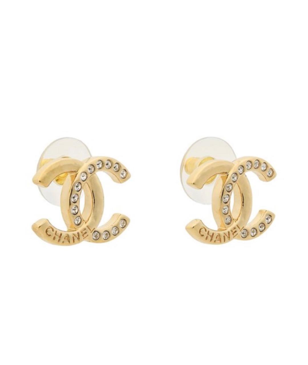CHANEL Золотые металлические серьги, фото 2