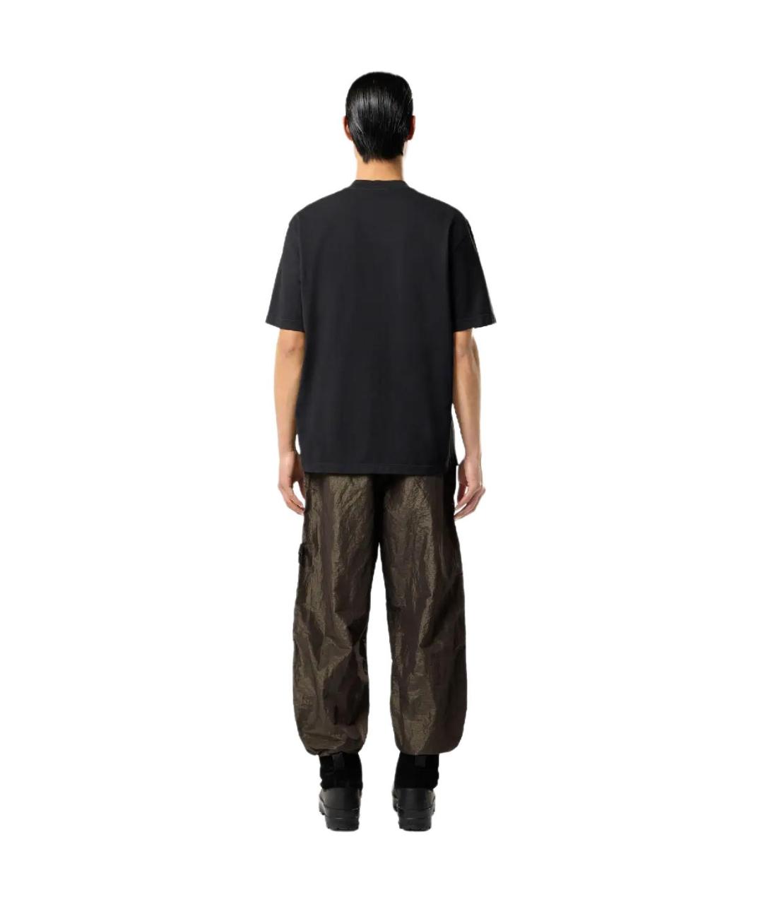 STONE ISLAND Черная хлопковая футболка, фото 4