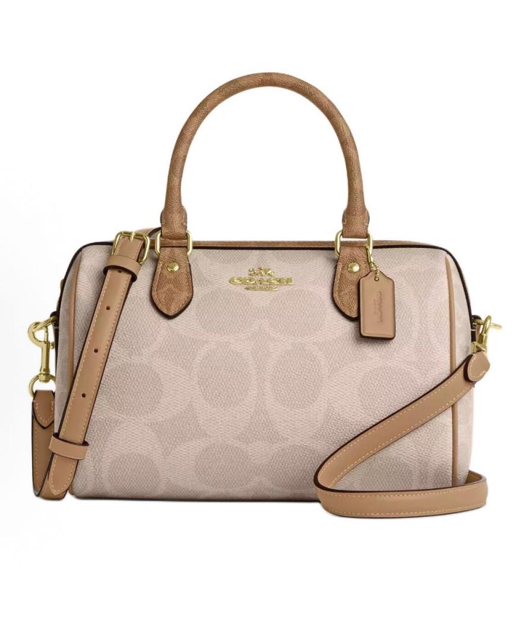 COACH Бежевая сумка с короткими ручками, фото 9