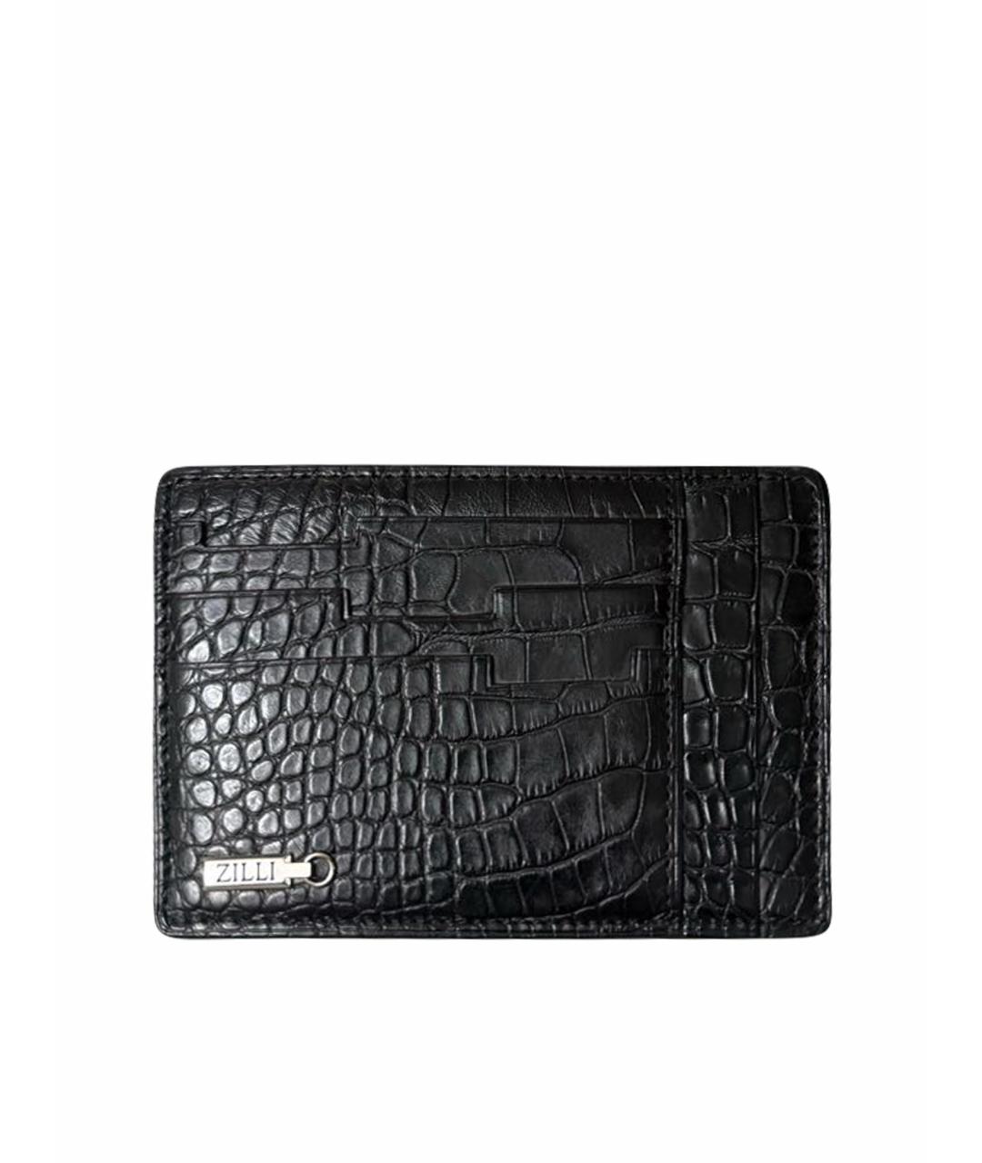 ZILLI Черный кардхолдер из экзотической кожи, фото 1
