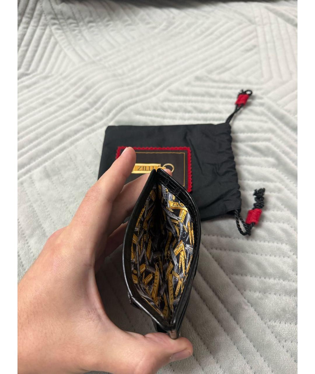 ZILLI Черный кардхолдер из экзотической кожи, фото 3