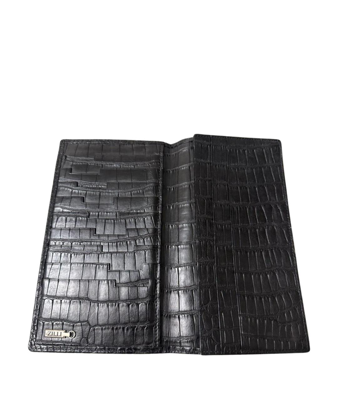 ZILLI Черный кошелек из экзотической кожи, фото 1