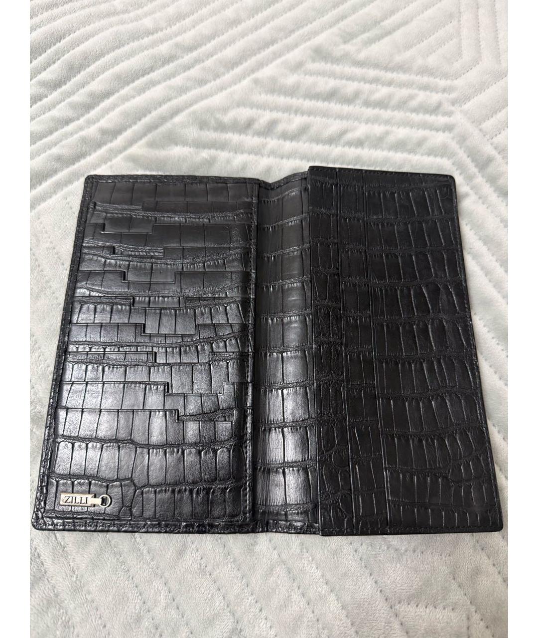 ZILLI Черный кошелек из экзотической кожи, фото 9