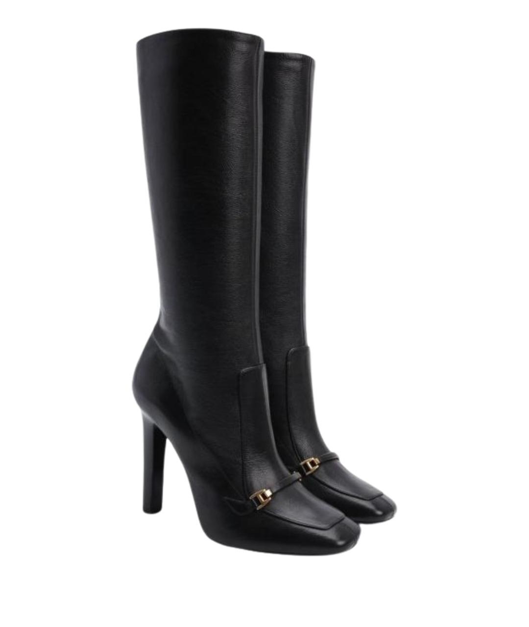 SAINT LAURENT Черные кожаные полусапоги, фото 1