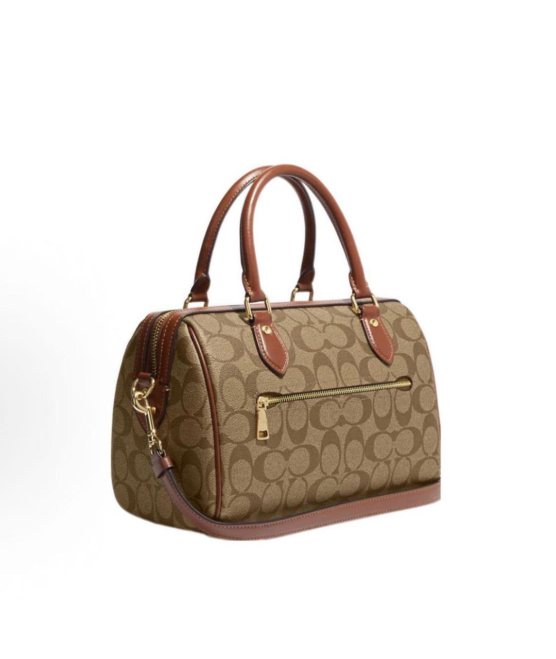 COACH Коричневая сумка с короткими ручками, фото 2