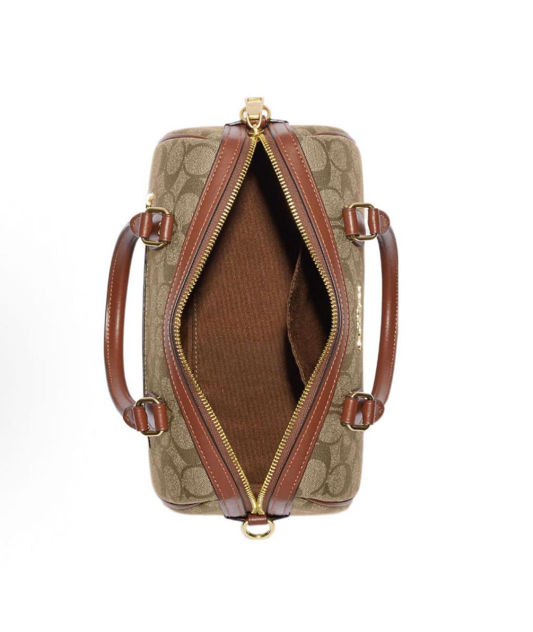 COACH Коричневая сумка с короткими ручками, фото 3