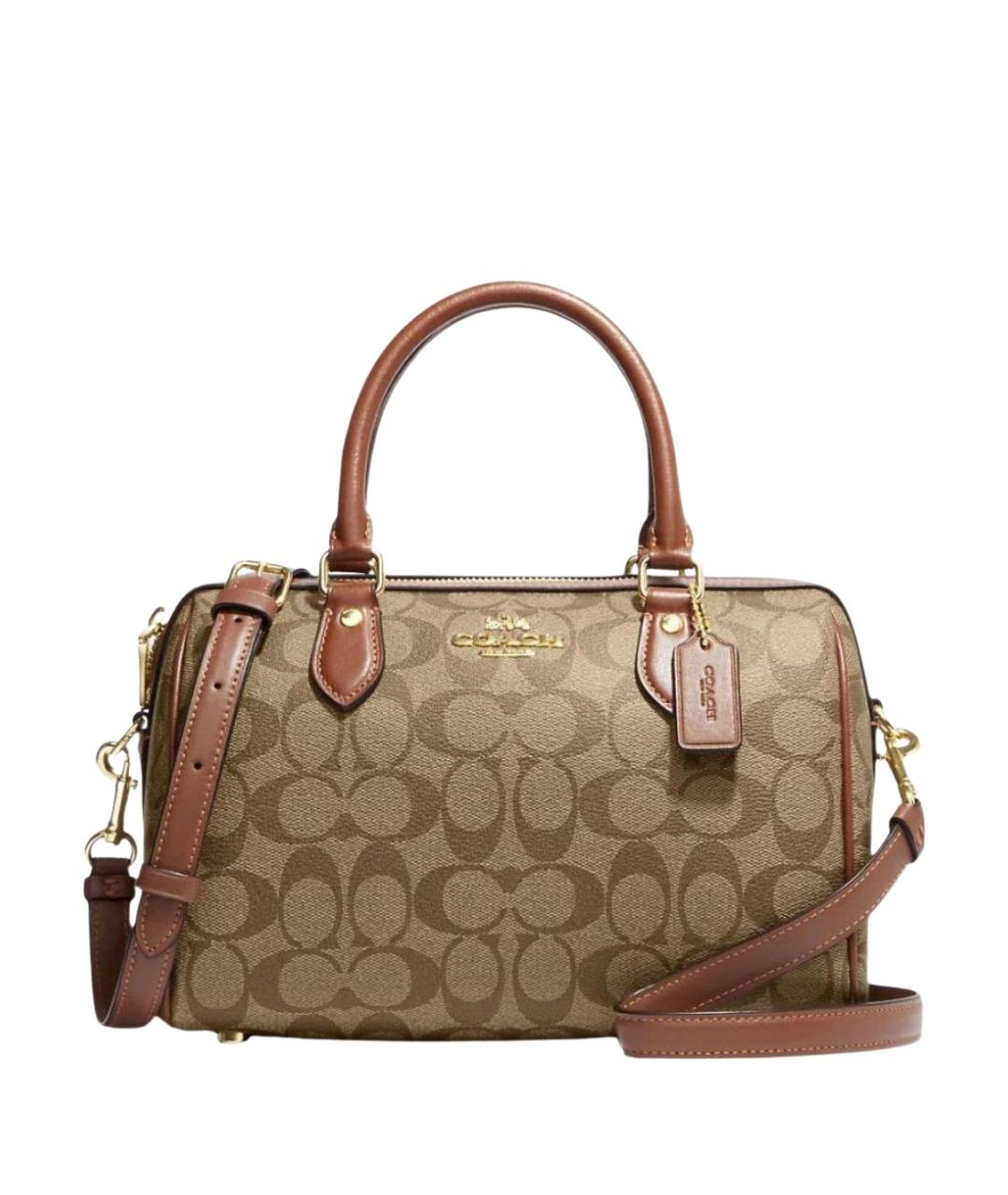 COACH Коричневая сумка с короткими ручками, фото 1