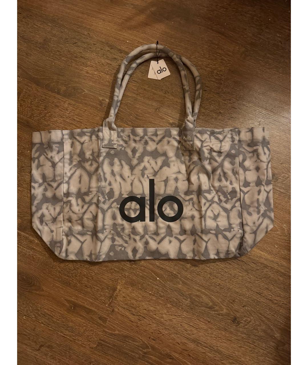 ALO YOGA Серая хлопковая дорожная/спортивная сумка, фото 7