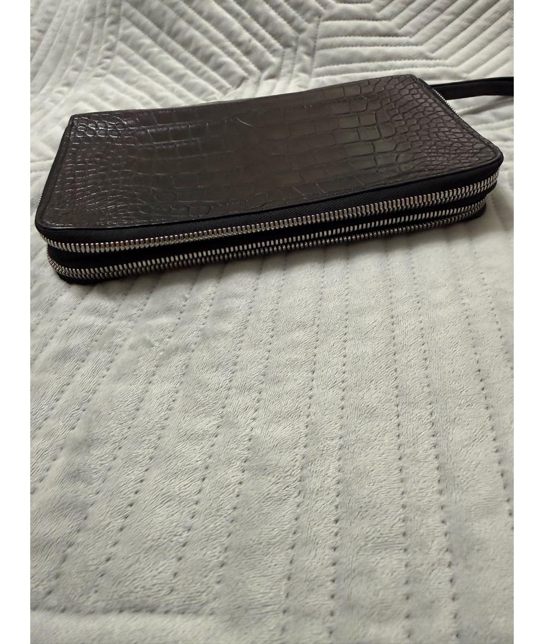 ZILLI Черная барсетка из экзотической кожи, фото 7