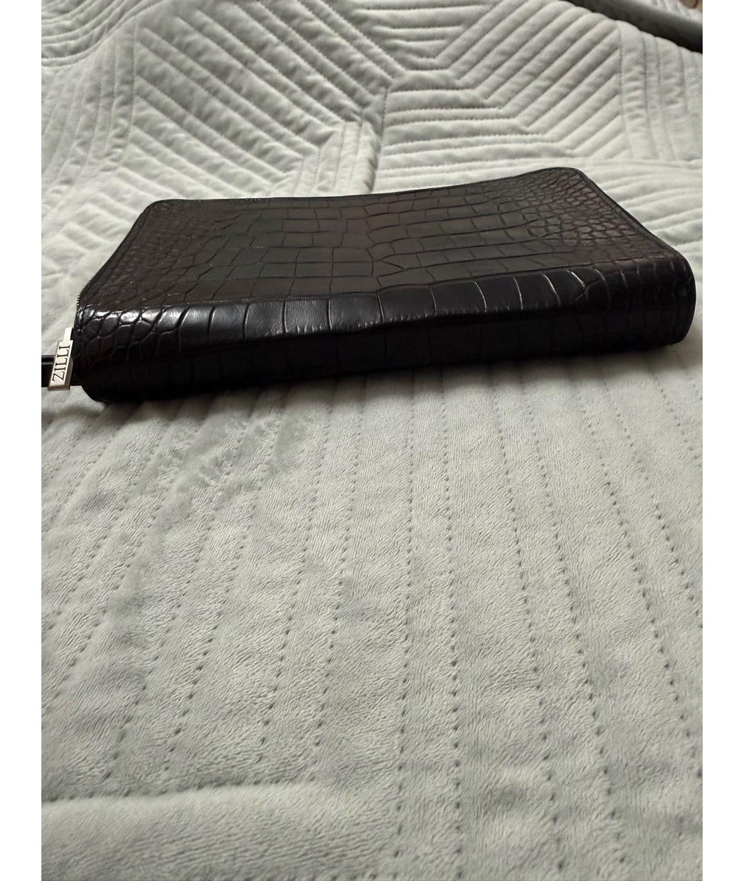 ZILLI Черная барсетка из экзотической кожи, фото 8
