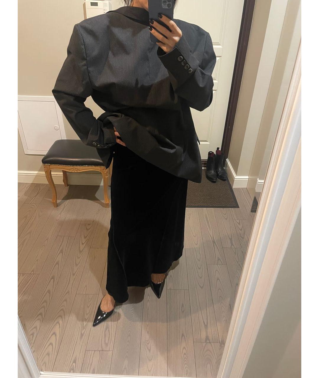 SONIA RYKIEL Черная бархатная юбка макси, фото 5