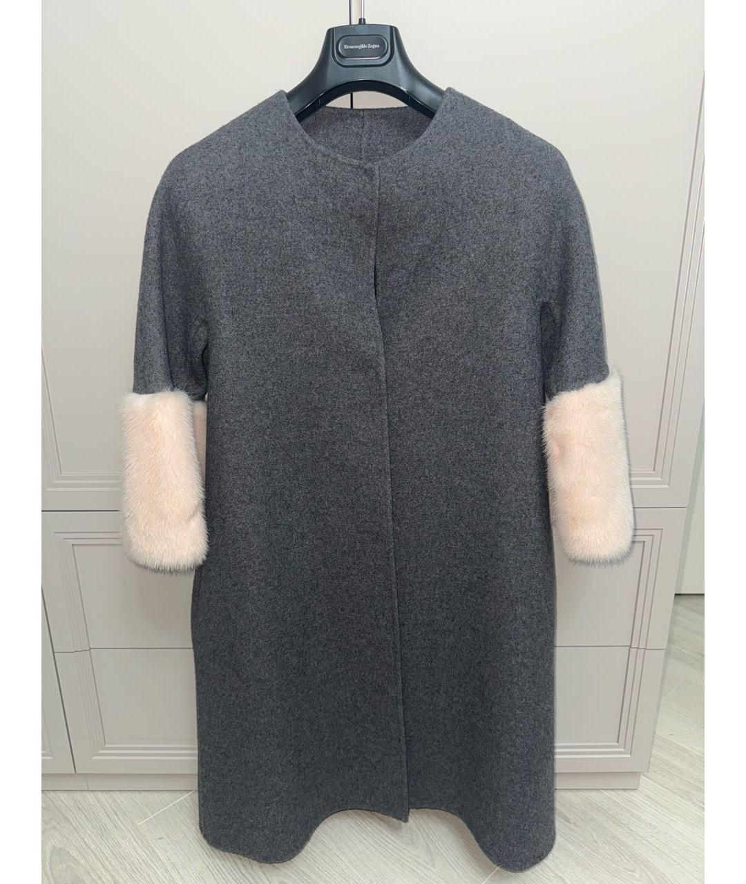 KITON Серое кашемировое пальто, фото 9