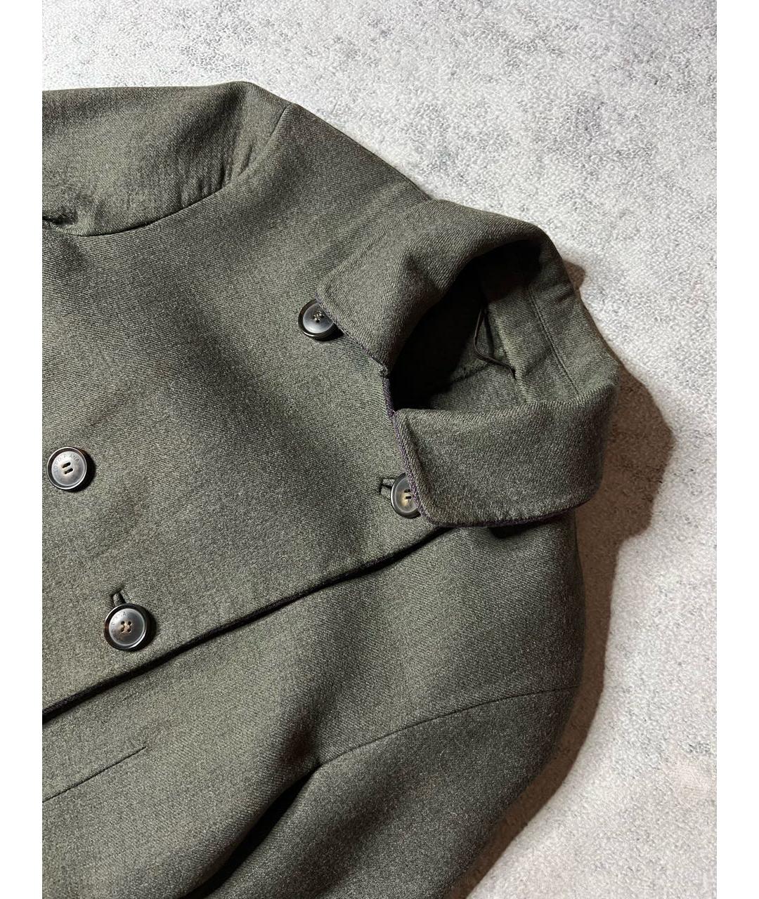LORO PIANA Хаки шерстяное пальто, фото 5