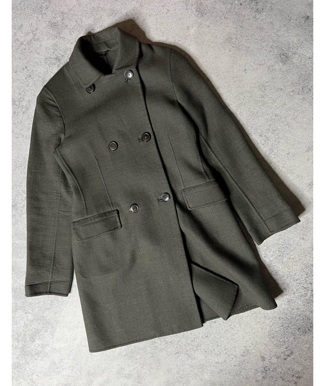 LORO PIANA Хаки шерстяное пальто, фото 9
