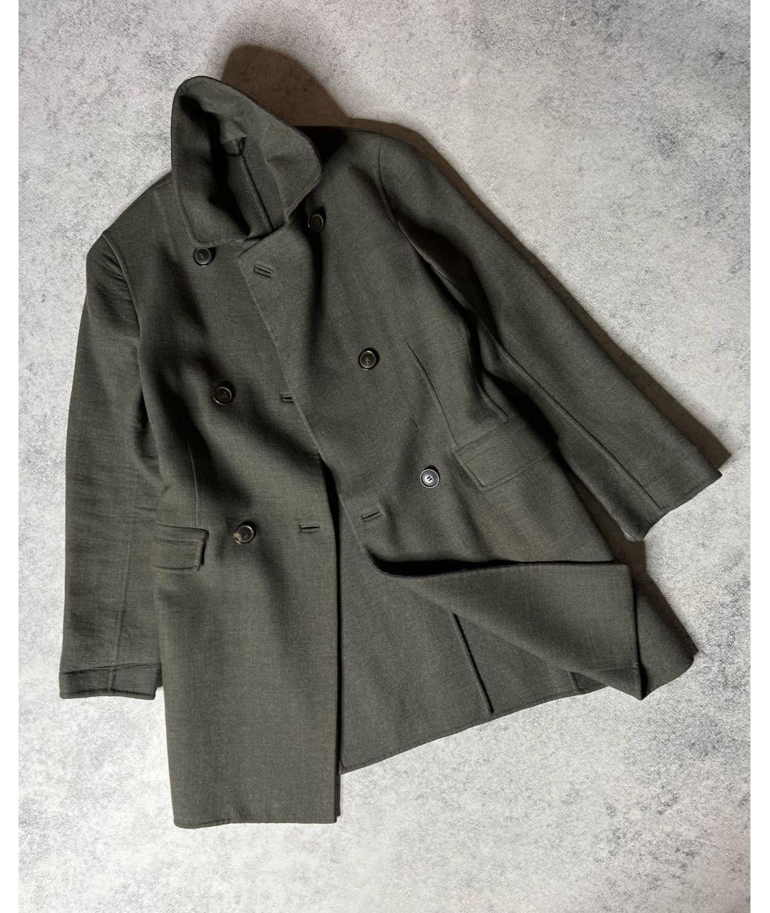 LORO PIANA Хаки шерстяное пальто, фото 2