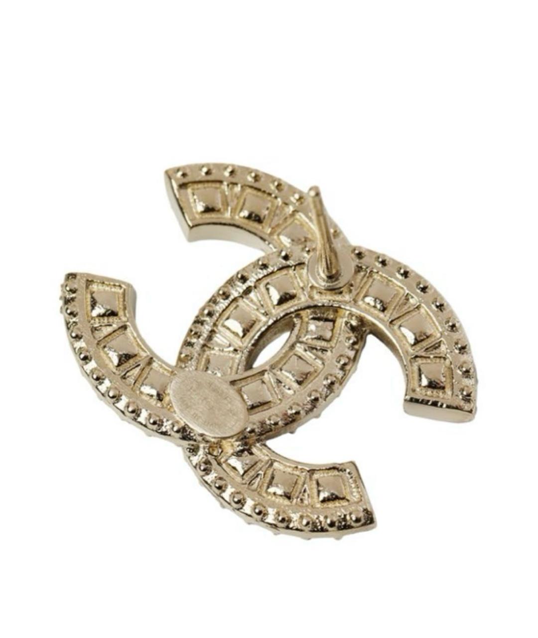 CHANEL Золотые металлические серьги, фото 3