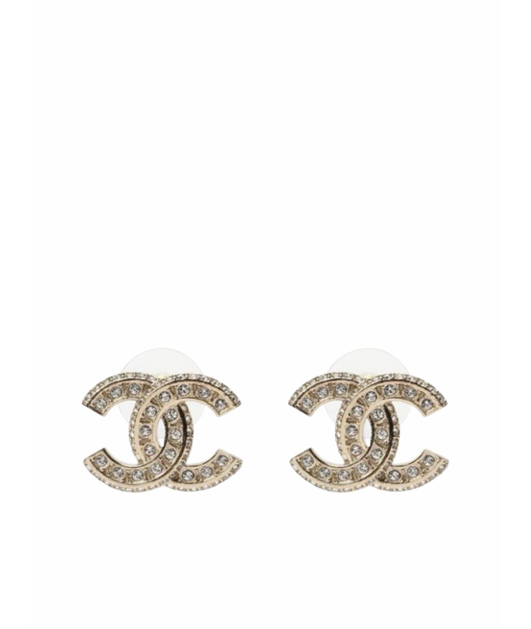 CHANEL Золотые металлические серьги, фото 1