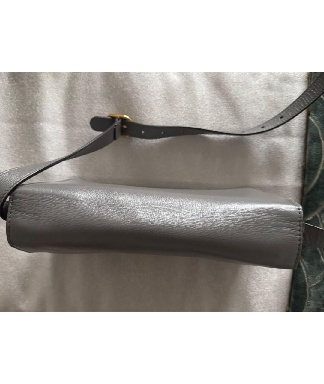 GUCCI Серая кожаная сумка через плечо, фото 3
