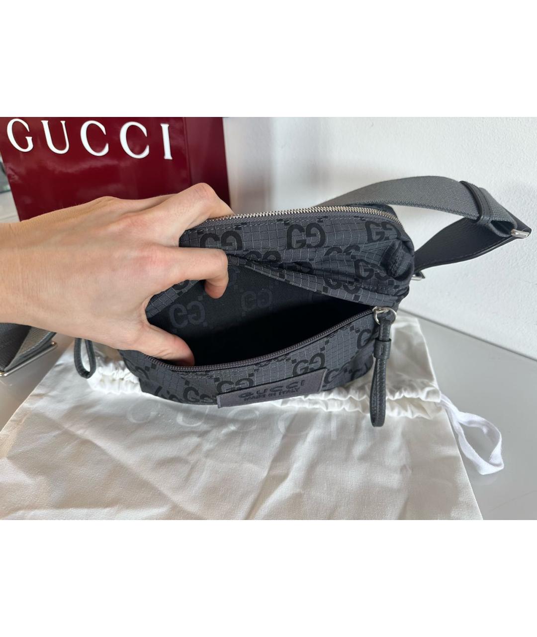 GUCCI Антрацитовая сумка на плечо, фото 8