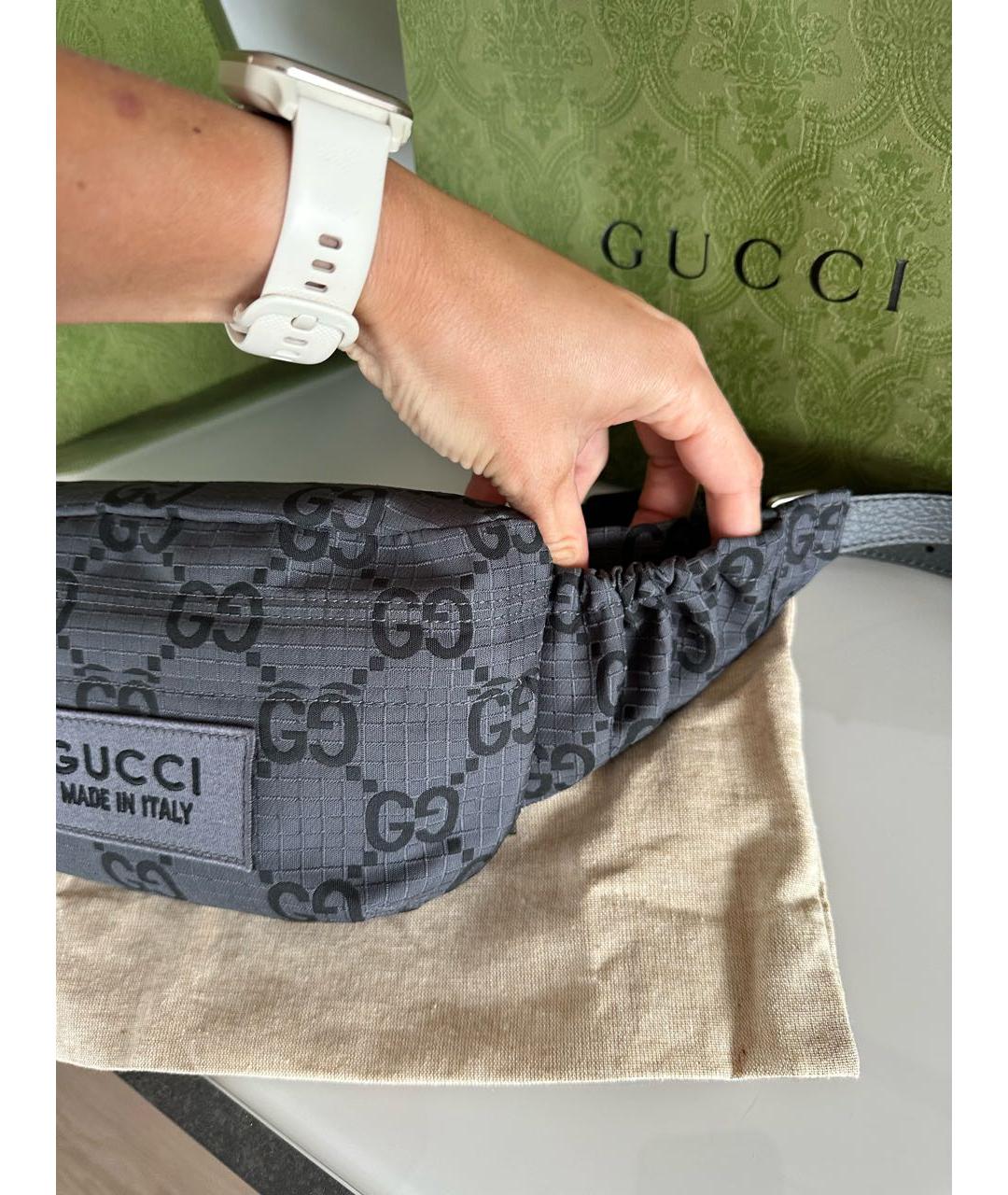 GUCCI Антрацитовая поясная сумка, фото 6