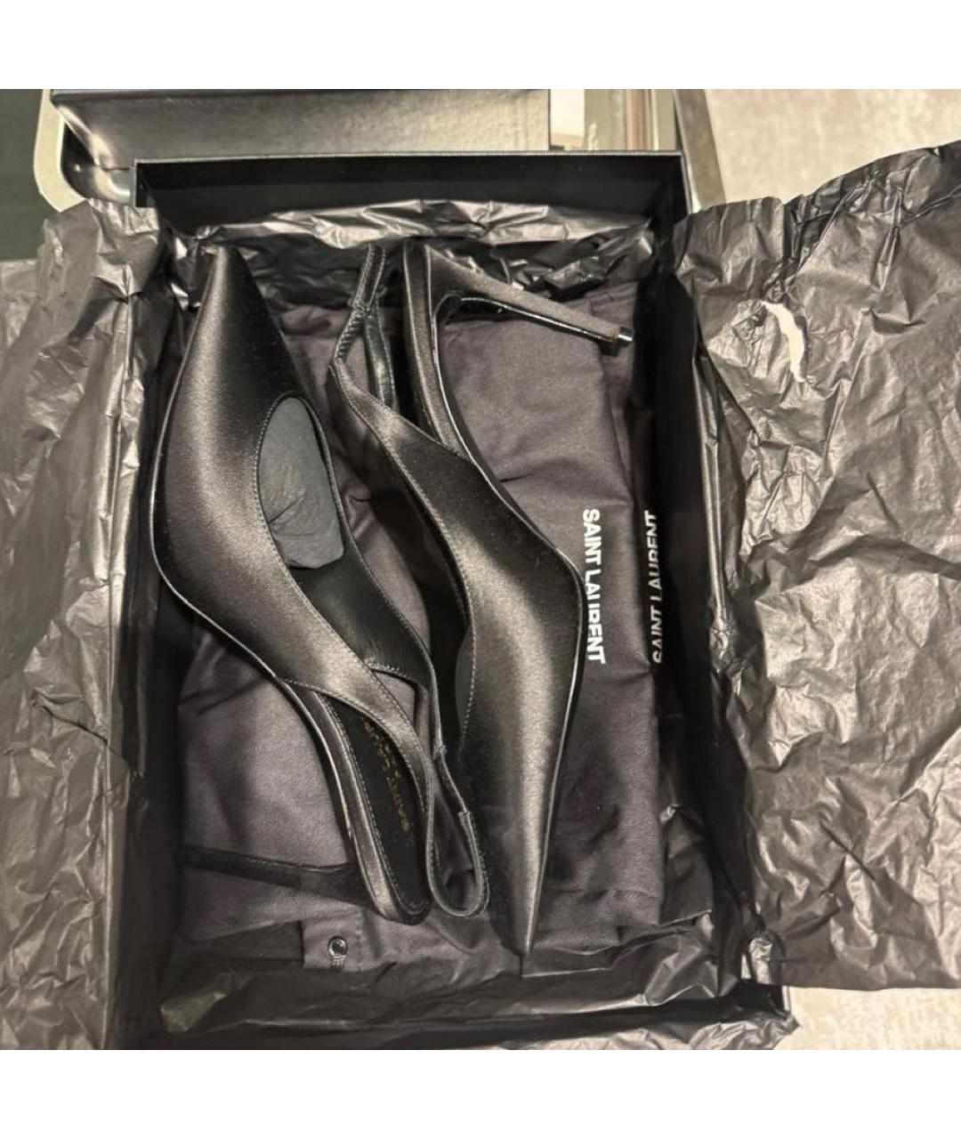 SAINT LAURENT Черные текстильные туфли, фото 4