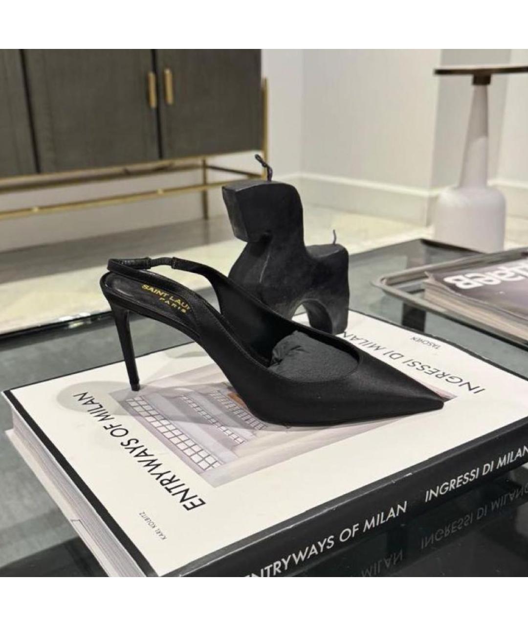 SAINT LAURENT Черные текстильные туфли, фото 5