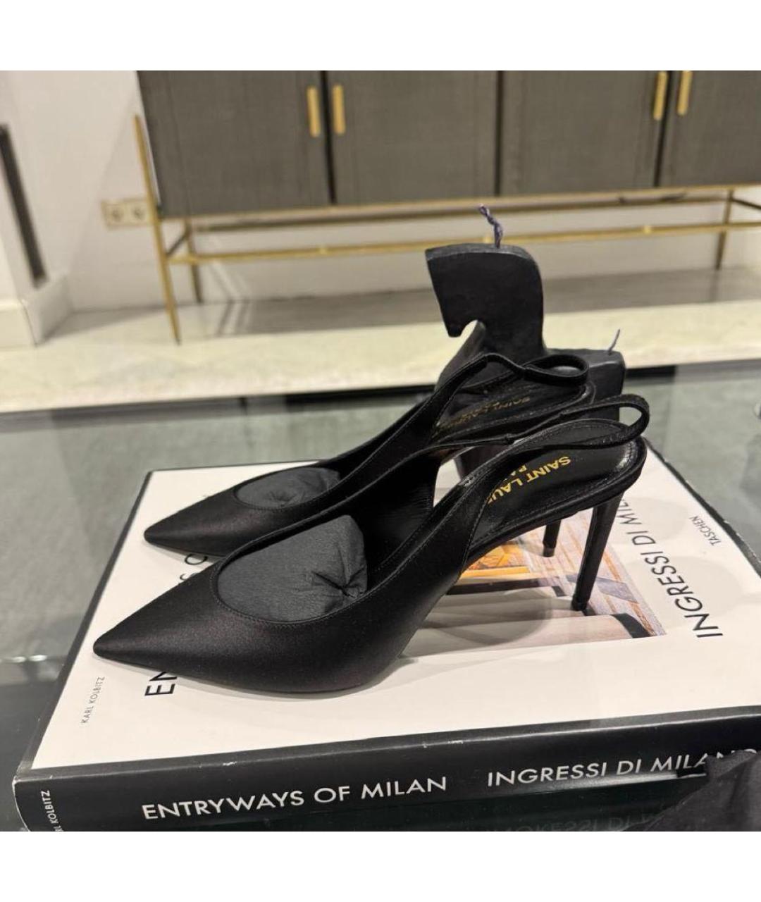 SAINT LAURENT Черные текстильные туфли, фото 3