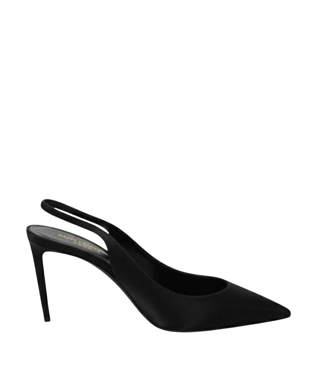 SAINT LAURENT Черные текстильные туфли, фото 1