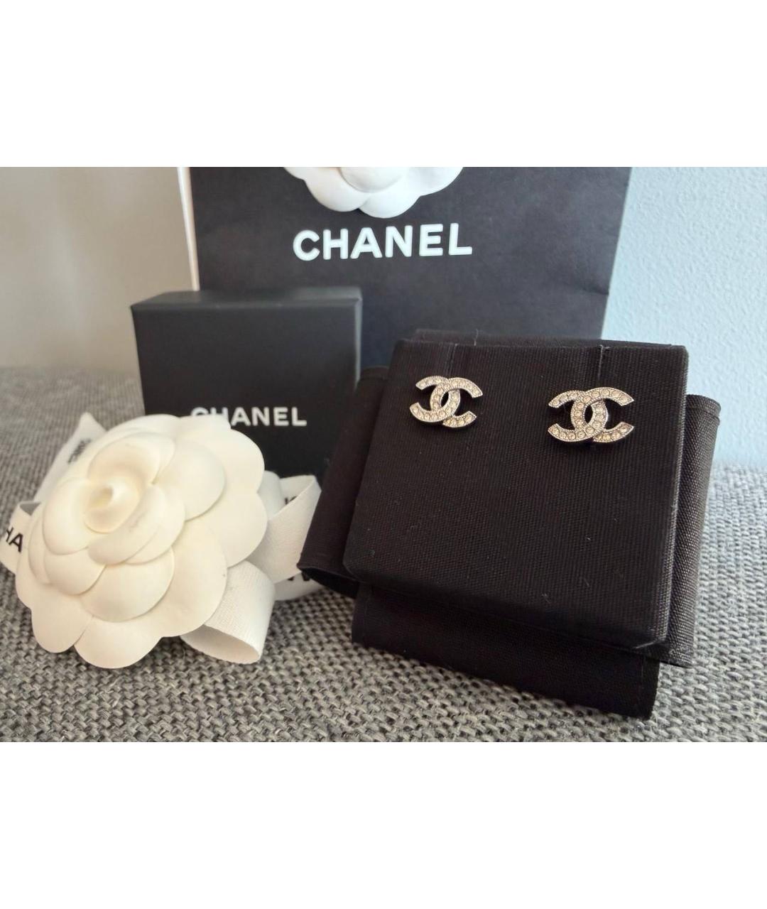 CHANEL Серебряные металлические серьги, фото 4