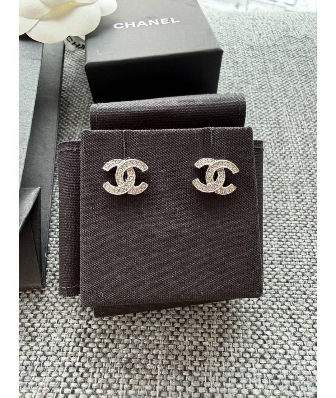 CHANEL Серебряные металлические серьги, фото 9