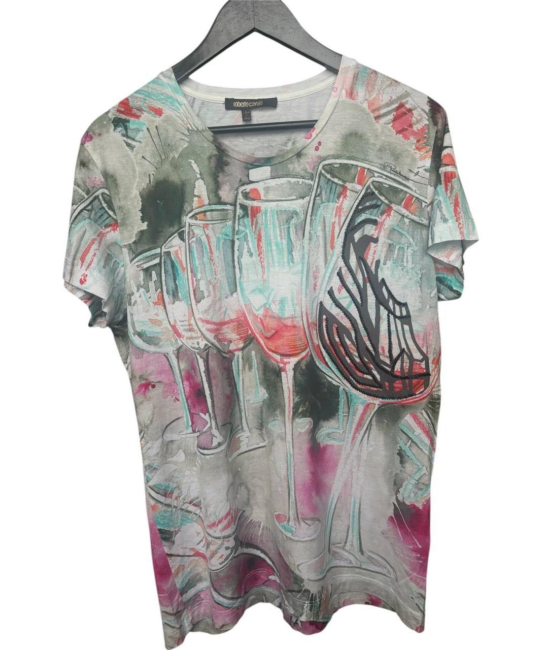 ROBERTO CAVALLI Мульти хлопковая футболка, фото 7