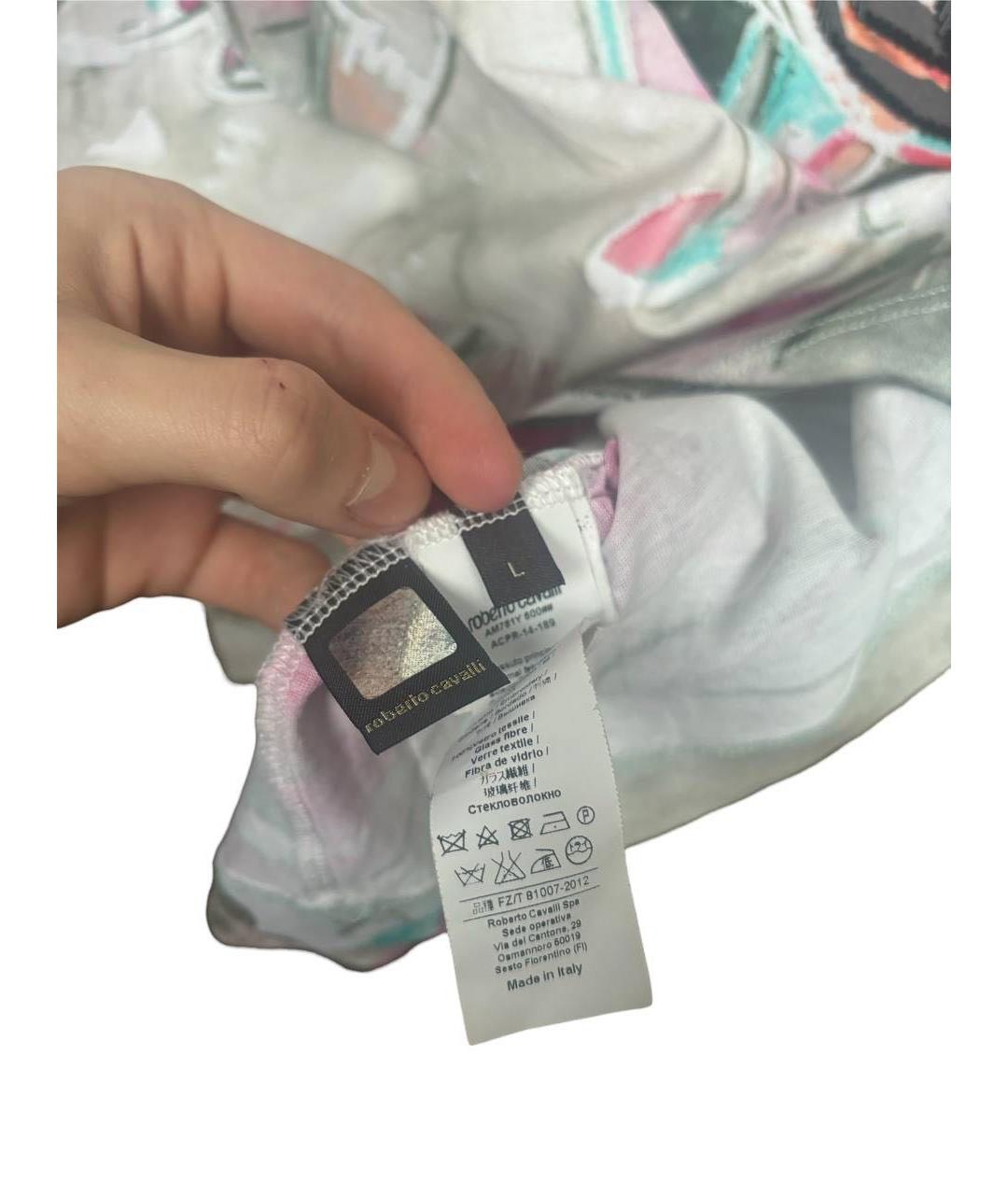 ROBERTO CAVALLI Мульти хлопковая футболка, фото 6