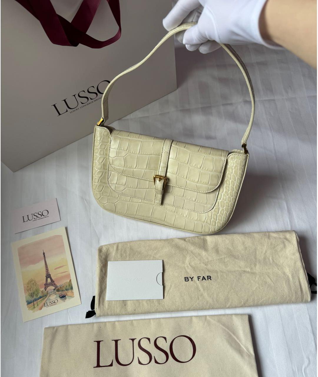 BY FAR Бежевая кожаная сумка с короткими ручками, фото 2