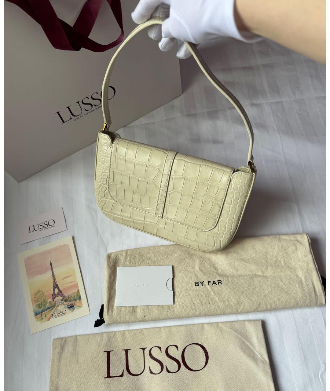 BY FAR Бежевая кожаная сумка с короткими ручками, фото 3